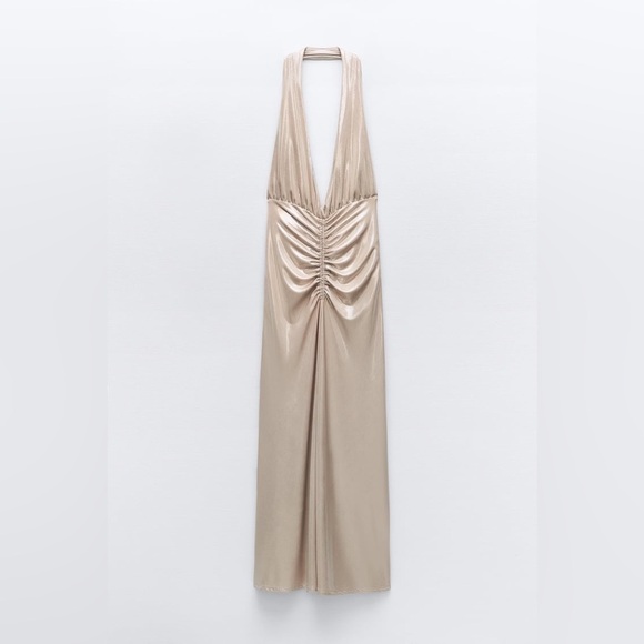 ZARA MIDI DRESS WITH METALLIC THREAD - Picture 4 of 11